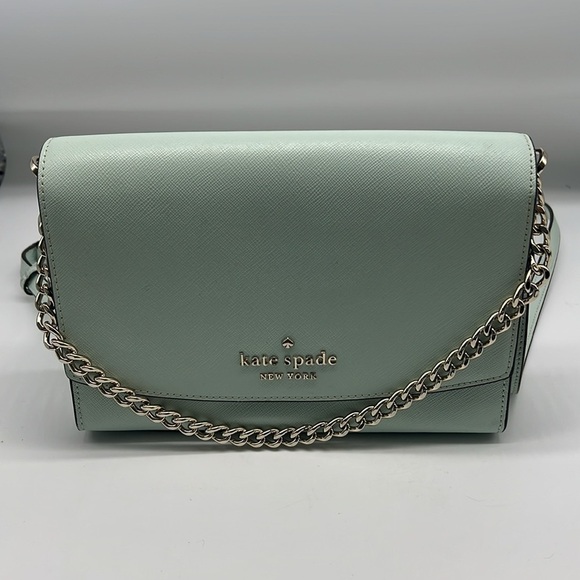 kate spade Handbags - Kate Spade - Mint Green Front Flap Snap Convertible Leather Crossbody Handbag